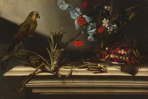 Still Life with Artichokes and a Parrot