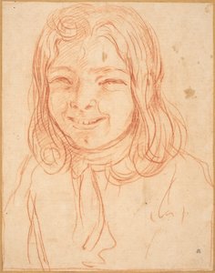A Smiling Boy with Flowing Hair by Italian 17th or 18th Century