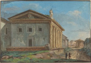 Temple of Fortuna Virilis with the Temple of Vesta in the Distance