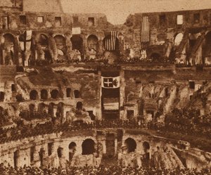 Commemorations a Year After America Entered World War One, at the Colosseum, Rome, Italy