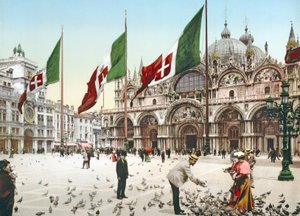 Feeding the pigeons in St Marks Square, Venice