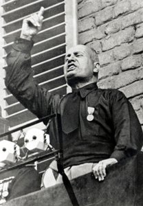 Mussolini in a Black Shirt by Italian Photographer