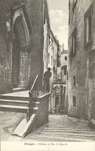 Perugia: Church and Via S Agata by Italian Photographer