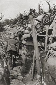 The passage through the trenches in Mount Podgora, Italy