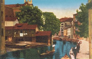 Venice: Rio and Bridge S Trovaso at Zattere by Italian Photographer