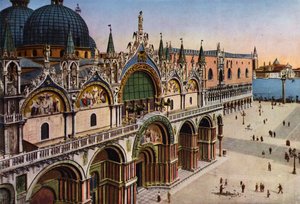Venice: Facade of the Basilica seen from the Clock Tower by Italian Photographer