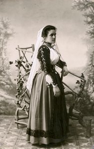Woman Wearing Traditional Dress, Sardinia, Italy, ca 1910 by Italian Photographer