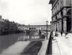 Ponte Vecchio and the Facade of the Uffizi by Italian Photographer Italian Photographer