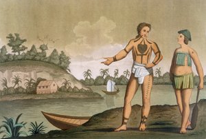 A Man and Woman of the island of Pogghy, plate no.49 from Costumi dei