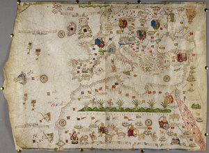 Map of Europe, Asia Minor, and Africa, as far south as Cape Rosso, vellum