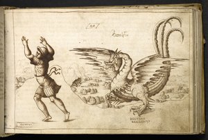 Dragon from Historia Animalium by Italian School
