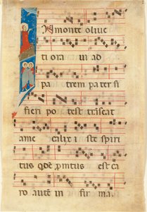Agony in the Garden, Historiated Initial I on a Leaf from an Illuminated Manuscript Choir Book