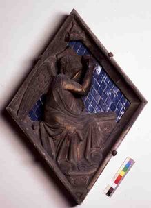 Allegorical figure, relief tile from the Campanile by Italian School