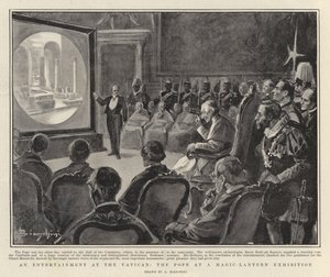 An Entertainment at the Vatican, the Pope at a Magic-Lantern Exhibition by Italian School