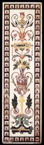 An Italian pietre dura inlaid white marble panel, Early 18th century by Italian School