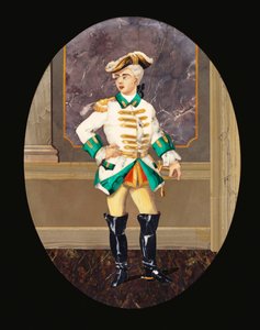 An Italian pietre dure panel depicting a gentleman by Italian School