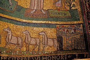 Apse detail, Bethlehem and sheep