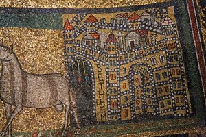 Apse detail, Bethlehem and sheep (detail)