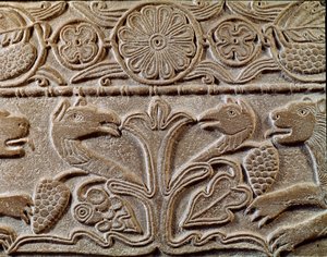 Barbarian Art of Lombardy: Pluteus of Princess Theodote (detail) by Italian School