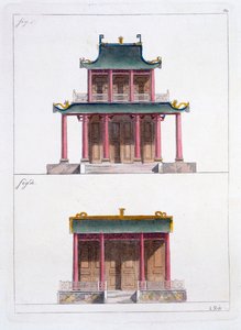Archway of Ke Koo Fu at Canton, front and side, c.1820s-30s