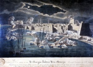 Attack by the Sardinian Navy on the port of Tripoli during operations against Barbarian piracy in 1825 by Italian School