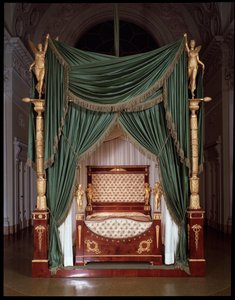 Bed of Carlo Ludovico di Borbone (Charles II of Parma) from Lucca manufactures. Florence, Palazzo Pitti