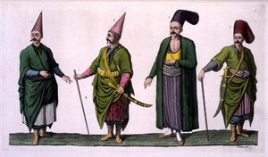 Bostandji, Khasseki and other examples of Ottoman costume, plate 5 from Part III, Volume I of 