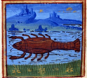 Cancer sign. Italian horoscope; mid-15th century.