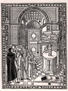 Church choir, illustration from Practica Musicae by Franchino Gaffurio, published in Venice 1512