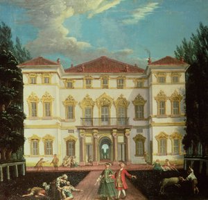 Country House with Elegant Figures