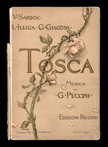 Cover, Libretto of Tosca by Giacomo Puccini, Edition Ricordi, Italy