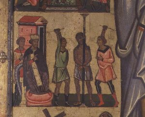 Crucifixion with Stories of the Passion (detail) by Italian School