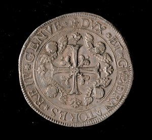 Currency of the Republic of Genoa: five ecus silver coin (1693)