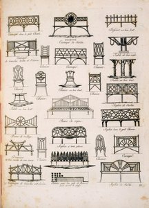 Designs for garden seats, from A Compendium of Drawings, by J.G. Grohmann by Italian School