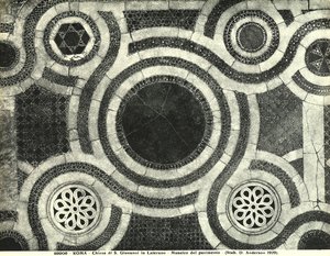 Detail of the Cosmatesque floor of the Basilica of San Giovanni in Laterano, Rome