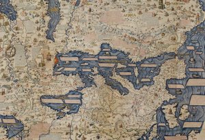 Detail of the Mediterranean, from Large Planisphere, or Mappa Mondo of 1459 by Italian School