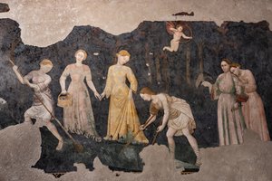 Detail of the frescoes, Camera Pinta (Painted Room)