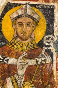 Detail of the triptych depicting San Cataldo, Crypt of the Cathedral by Italian School