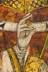Detail of the triptych depicting San Cataldo, Crypt of the Cathedral by Italian School