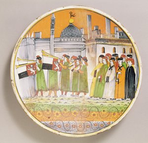 Dish decorated with Musicians by Italian School