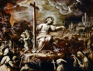 Distributing the Cross by Italian School
