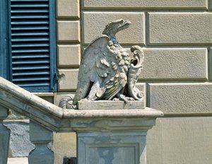 Eagle and crest, Villa di Celle by Italian School