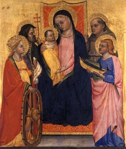Enthroned Madonna and Child with Four Saints by Italian School