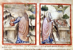 Episode of the Sacrifice of Isaac by Abraham by Italian School