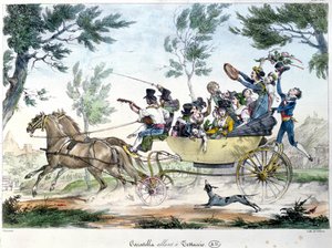 Expedition to Testaccio, near Rome, in a caratella, c.1830 by Italian School