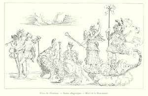 Festivities of Florence, Allegorical Scene, Mars and Fame by Italian School