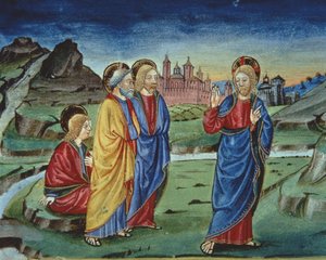 After the Transfiguration Christ Tells the Apostles Not to Reveal This Until After the Resurrection (detail)