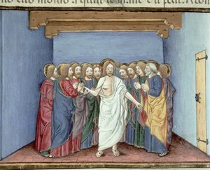Jesus Appears to the Disciples Gathered Under One Roof for Fear of the Judges by Italian School