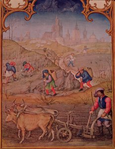 Month of March: Working in the Fields, from Breviarum Grimani by Italian School