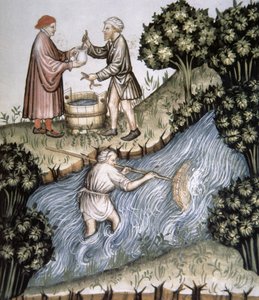 Fishing (illustration from Tacuinum Sanitatis Codex Vindobonensis) by Italian School